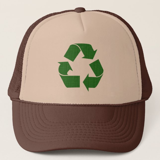 plaid recycle trucker hat (Front)