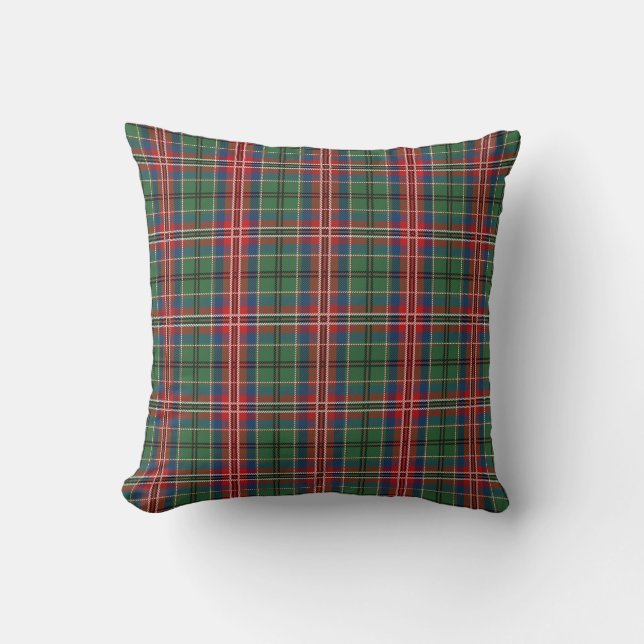 Plaid Red and Green Check Tartan Cushion (Front)