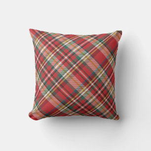 Plaid Red Check Elegant Farmhouse Cushion