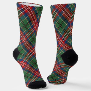 Plaid Red Checkered Rustic Traditional Tartan Socks