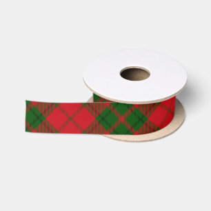 Plaid Red Green Classic Tartan Satin Ribbon