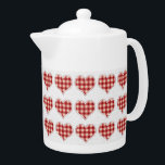 Plaid Red Hearts Pattern<br><div class="desc">Craft red plaid hearts pattern with dotty background on home decor, tableware and furnishings.</div>