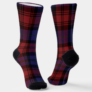 Plaid Red Purple Chequered Rustic Tartan Socks