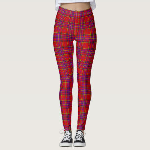Plaid Red Tartan Swahili Checkered Pattern Leggings