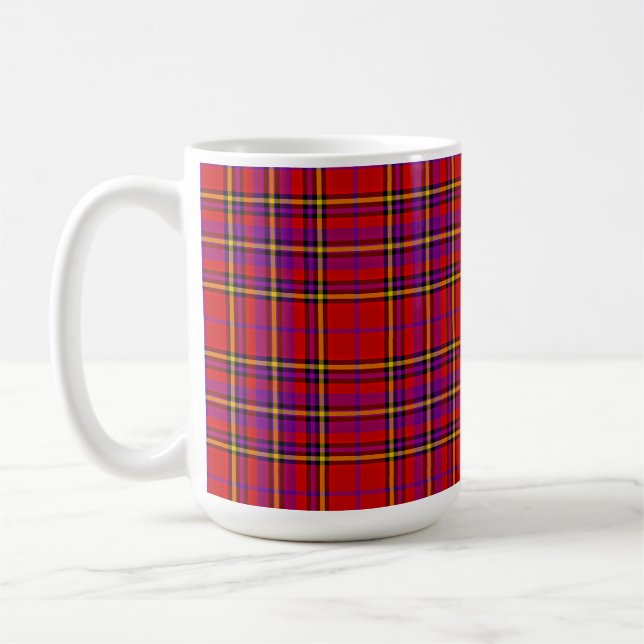 Plaid Red Tartan Swahili Chequered Pattern-54813 Coffee Mug (Left)