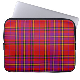 Plaid Red Tartan Swahili Chequered Pattern-54813 Laptop Sleeve