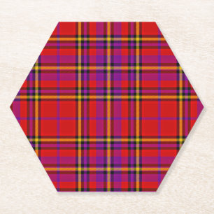 Plaid Red Tartan Swahili Chequered Pattern-54813 Paper Coaster
