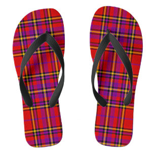 Plaid Red Tartan Swahili Chequered Pattern-54813 Thongs