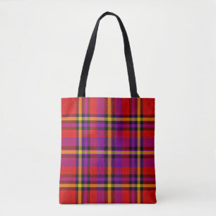 Plaid Red Tartan Swahili Chequered Pattern-54813 Tote Bag