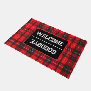 Plaid Red Traditional Tartan Trendy Collection Doormat