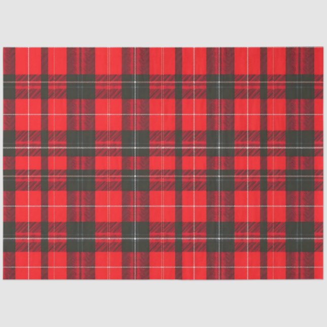 Plaid Red Traditional Tartan Trendy Collection Tissue Paper (Front)