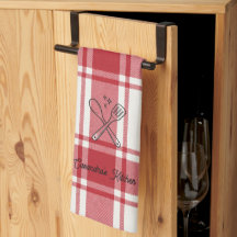 Plaid Red & White Custom Name Gift
