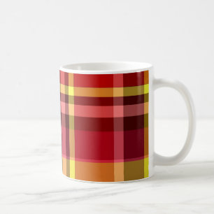Plaid Red Yellow Coffee Mug