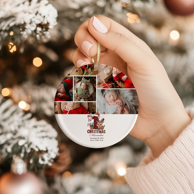 Plaid Reindeer  Photo  First Christmas Ornament (Creator Uploaded)