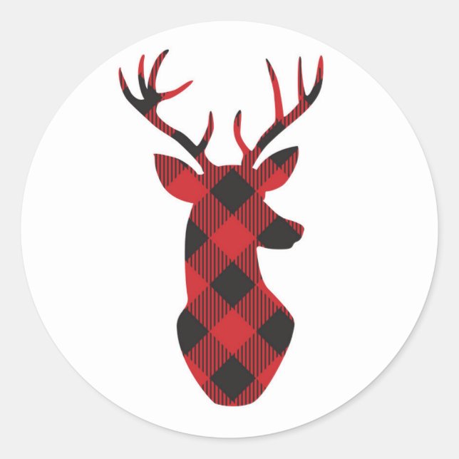 Plaid reindeer stickers (Front)