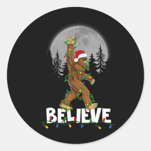 Plaid Reindeer This Is My Christmas Pyjamas Xmas F Classic Round Sticker