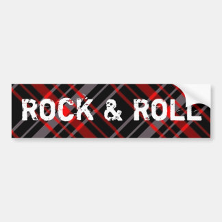 Plaid Rock and Roll Bumper Sticker