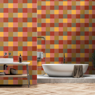 Plaid Rust Brown Yellow Orange Wallpaper