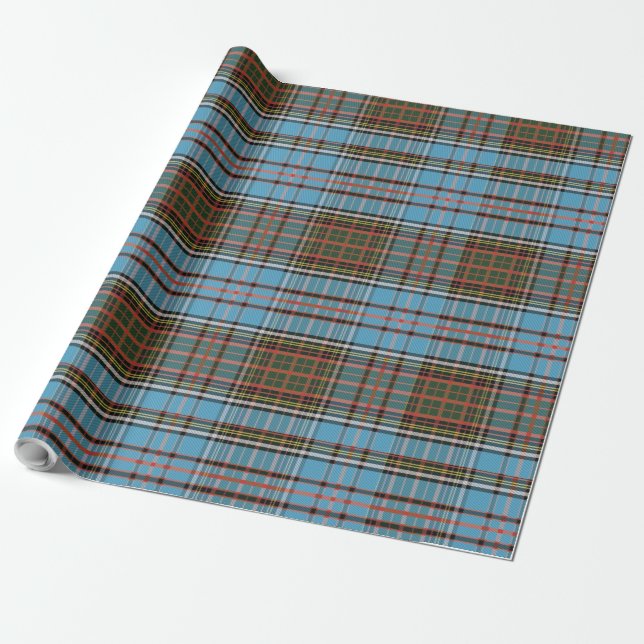 Plaid Rustic Anderson Chequered Holidays Tartan Wrapping Paper (Unrolled)