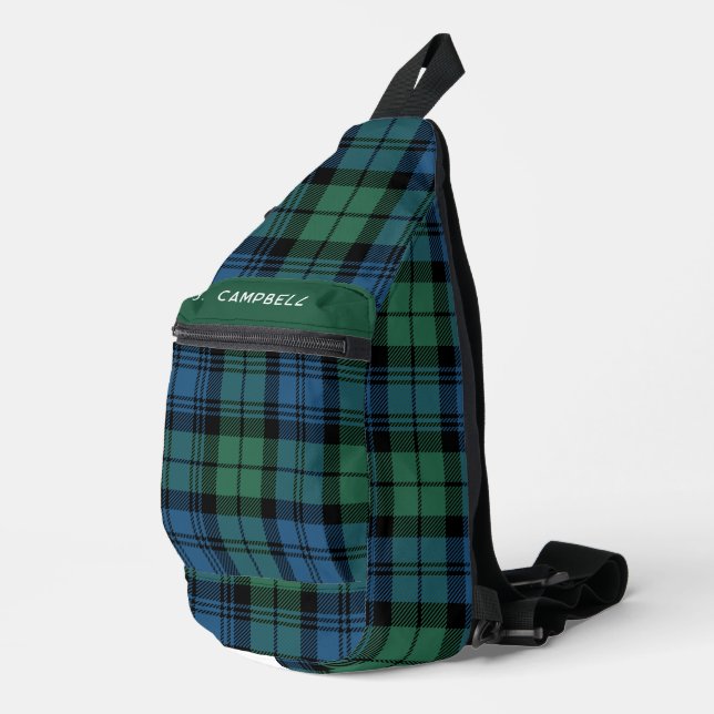 Plaid Rustic Campbell Personalised Tartan Sling Bag (Right Corner)