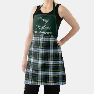 Plaid Rustic Clan Gordon Tartan Script Personalise Apron