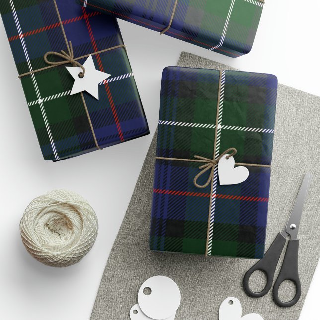 Plaid Rustic Clan MacKenzie Green Purple Tartan Wrapping Paper (Plaid Clan Mackenzie Tartan Wrapping Paper)