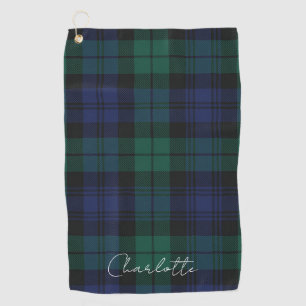 Plaid Rustic Elegant Green Tartan Golf Towel