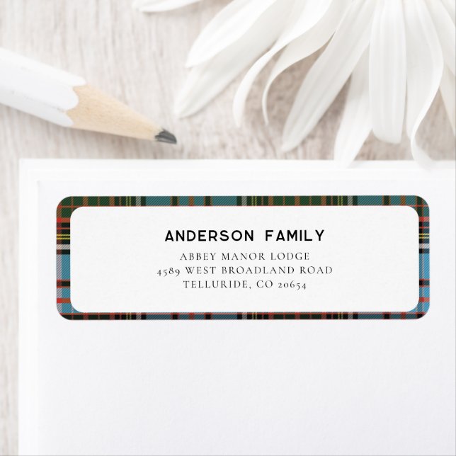 Plaid Rustic Elegant Tartan Return Address Label (Insitu)