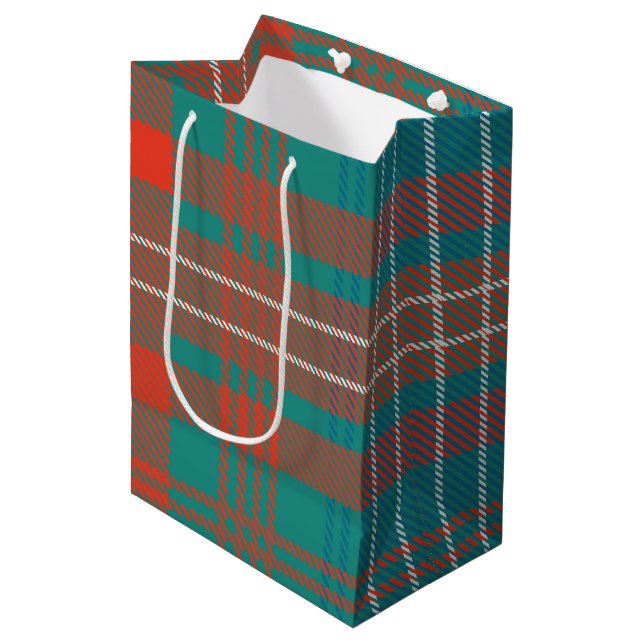Plaid Rustic Elegant Wilson Tartan Medium Gift Bag (Front Angled)