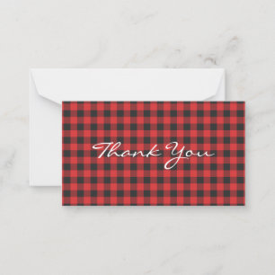 Plaid Rustic Lumberjack Red Buffalo Party Card