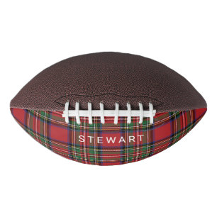 Plaid Rustic Red and Green Stewart Tartan Football
