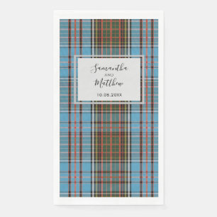 Plaid Rustic Script Wedding Tartan Napkin