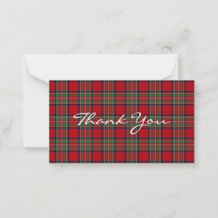 Plaid Rustic Stewart Tartan Party Thank You Card
