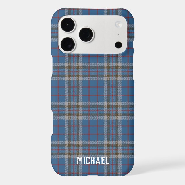 Plaid Rustic Thompson Blue Grey Check Tartan (Back)