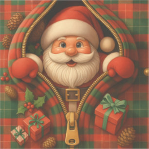 Plaid Santa Claus Christmas Design