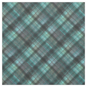 Plaid Scottish blue black classic Fabric