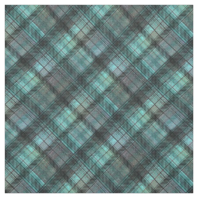 Plaid Scottish blue black classic Fabric (Swatch)