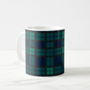 Plaid Scottish Clan Black Watch Blue Black Check Coffee Mug