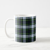 Plaid Scottish Clan Gordon Green White Check Coffee Mug (Left)