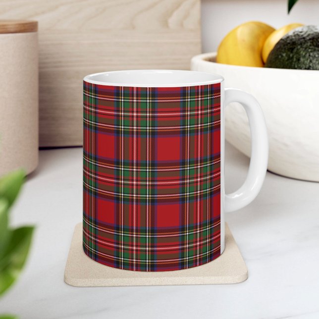 Plaid Scottish Clan Stewart Red Green Blue Check Coffee Mug (Plaid Scottish Clan Stewart Red Green Blue Check Coffee Mug)