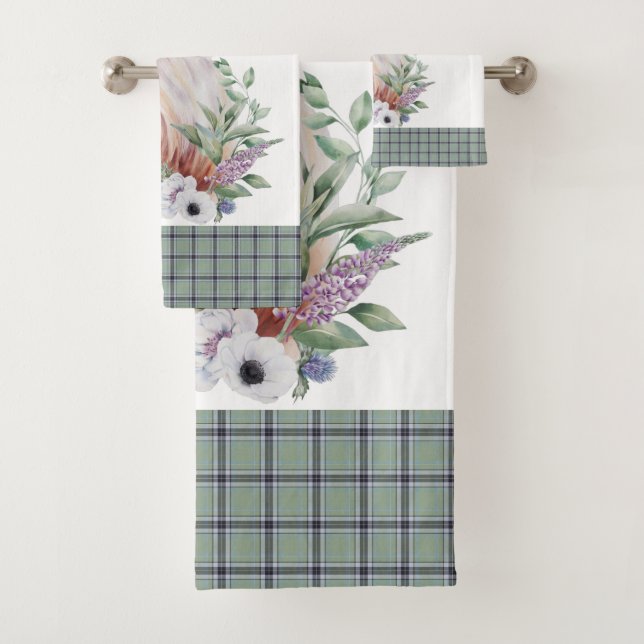 Plaid Scottish Patterns  Bath Towel Set (Insitu)