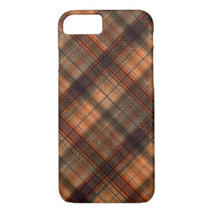 Plaid Scottish tartan brown orange black classic iPhone 8/7 Case