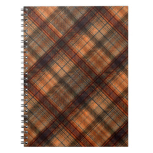 Plaid Scottish tartan brown orange black classic Notebook