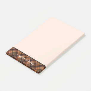 Plaid Scottish tartan brown orange black classic Post-it Notes