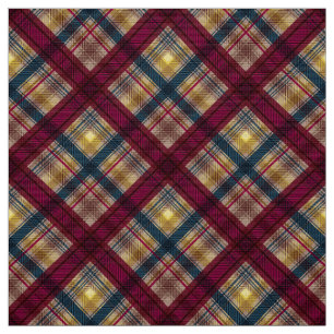Plaid Scottish tartan crimson yellow blue classic Fabric