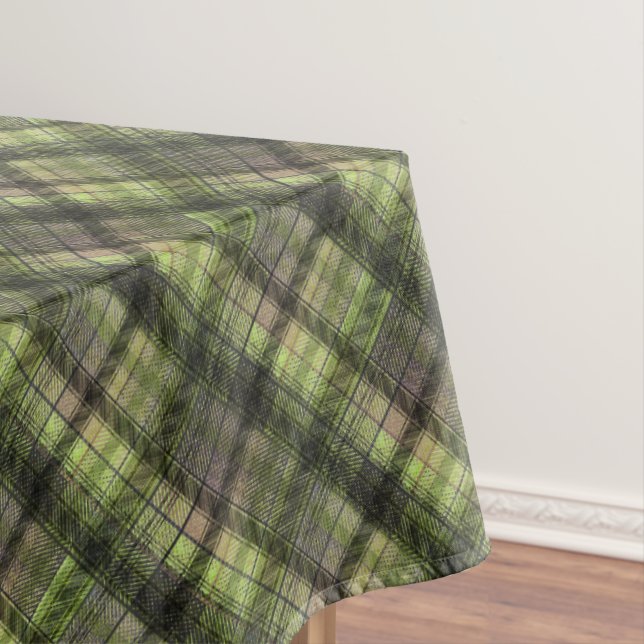 Plaid Scottish tartan green black classic Tablecloth (In Situ)