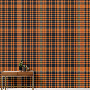 Plaid Scottish Tartan Orange Black Wallpaper