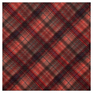 Plaid Scottish tartan red black classic retro Fabric
