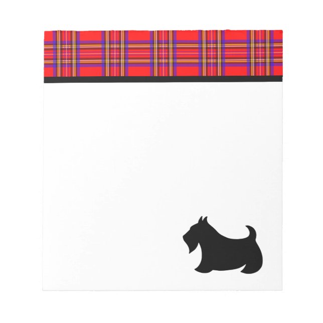 Plaid Scottish Terrier Notepad (Front)
