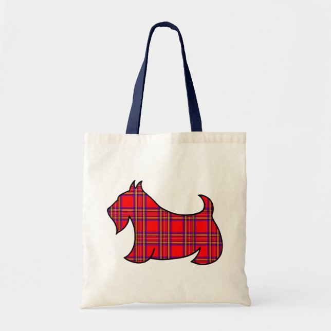 Plaid Scottish Terrier Scotty Book Tote Bag Gift (Front)